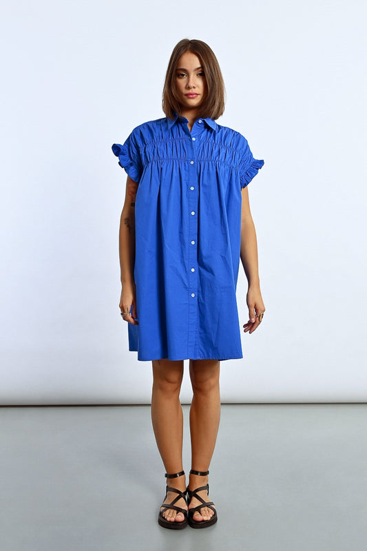 Gathered Shirt Dress