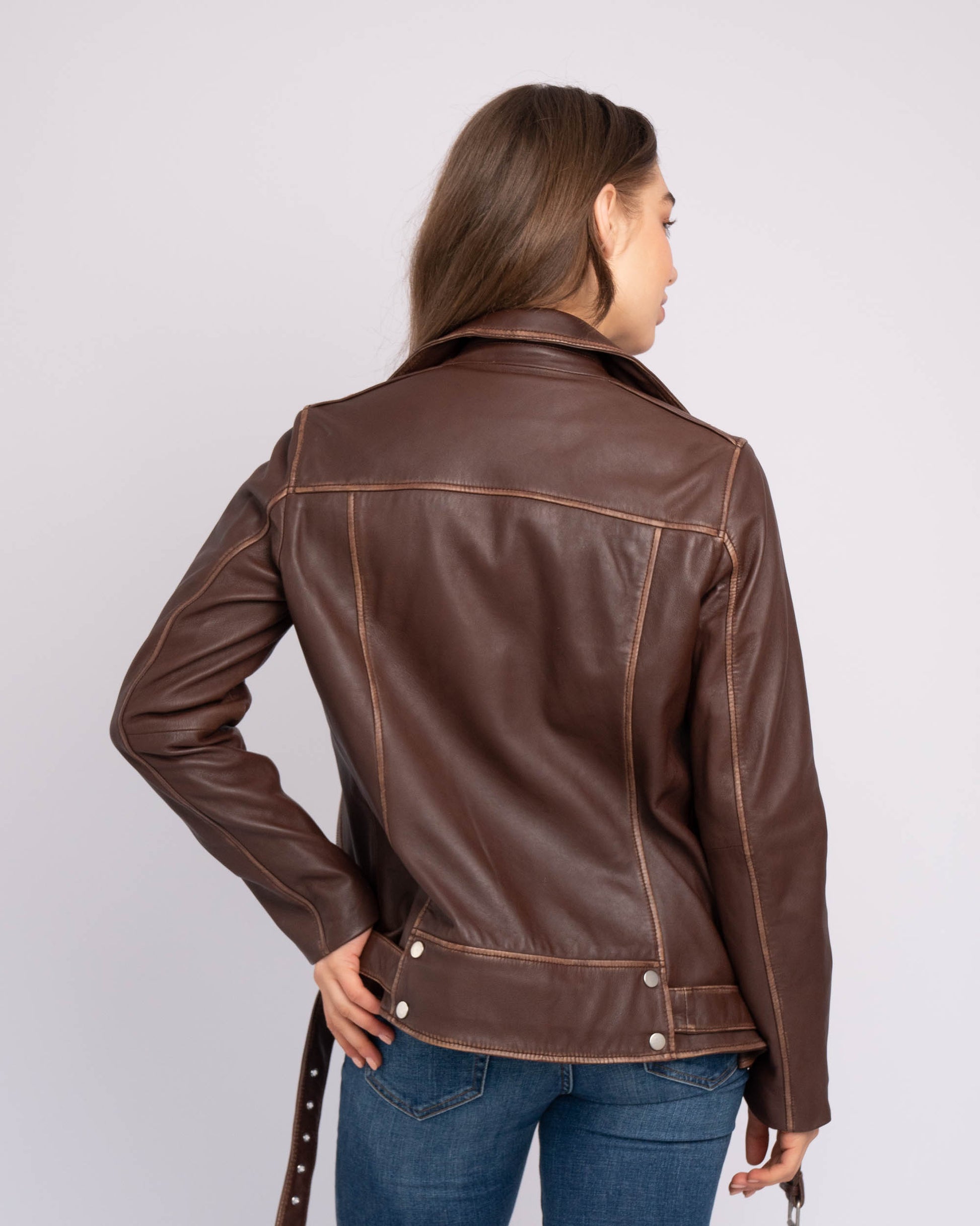 Oversized Leather Biker Jacket