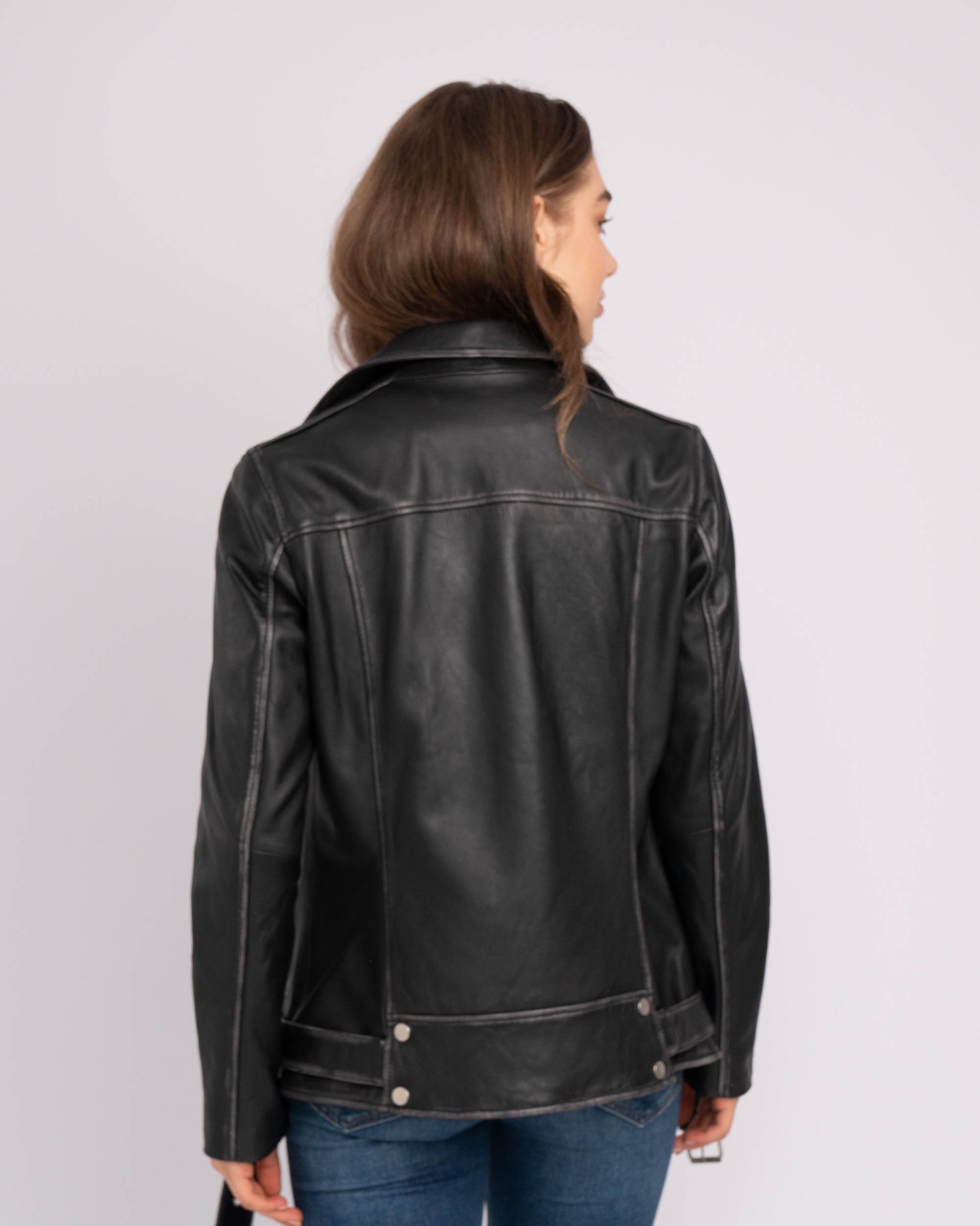 Oversized Leather Biker Jacket