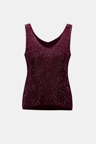 Metallic Knitted Camisole with Rhinestones