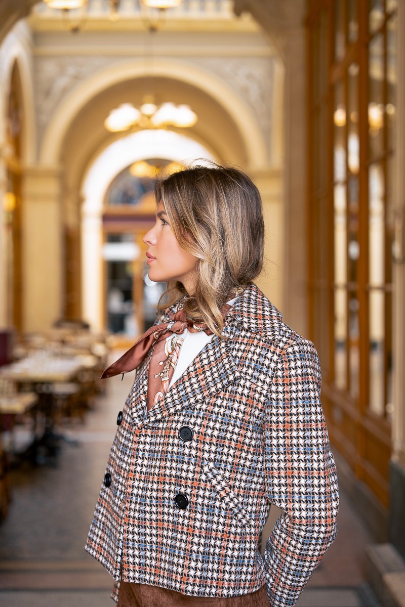 Short Plaid Coat