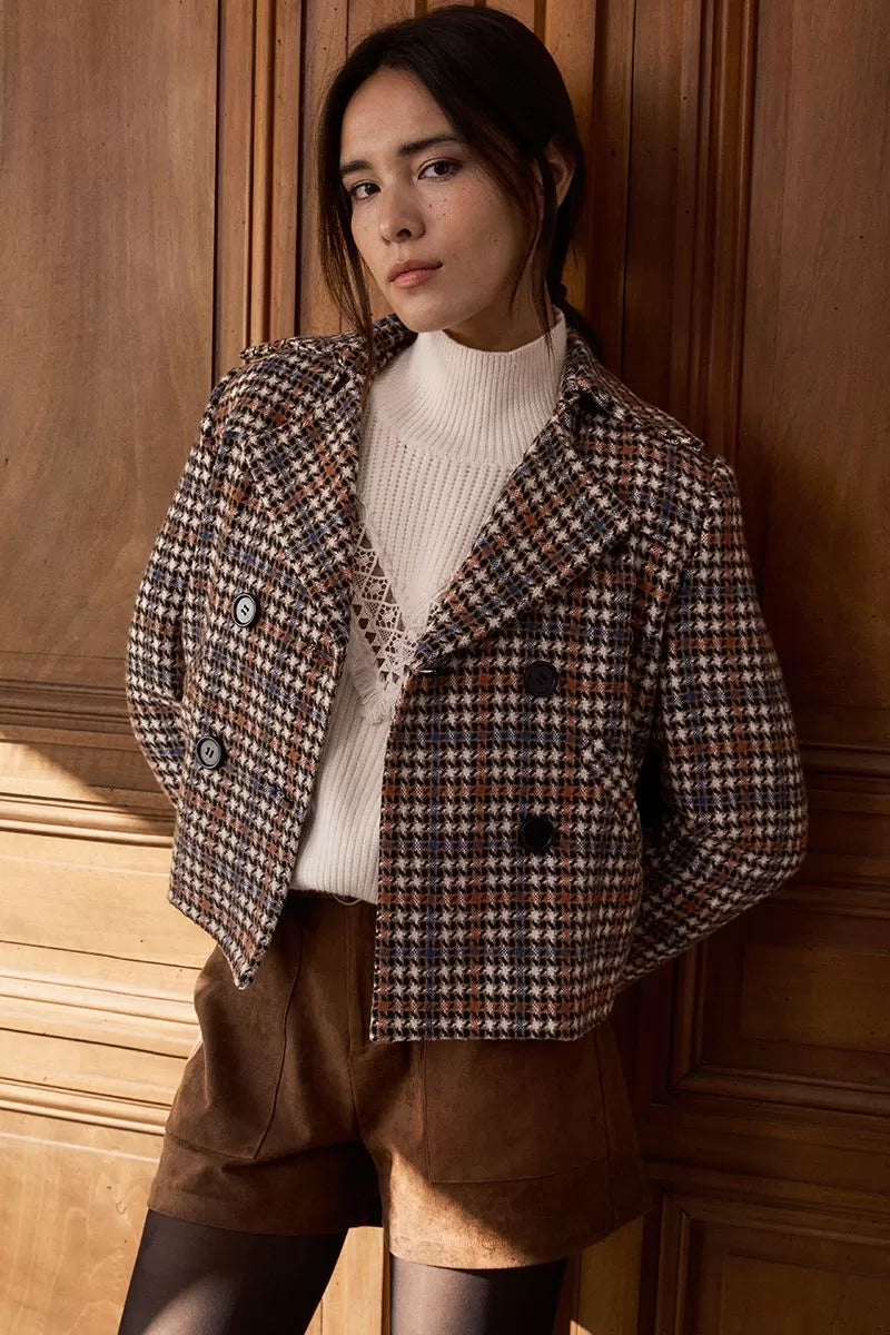 Short Plaid Coat