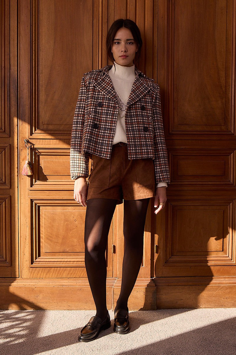 Short Plaid Coat