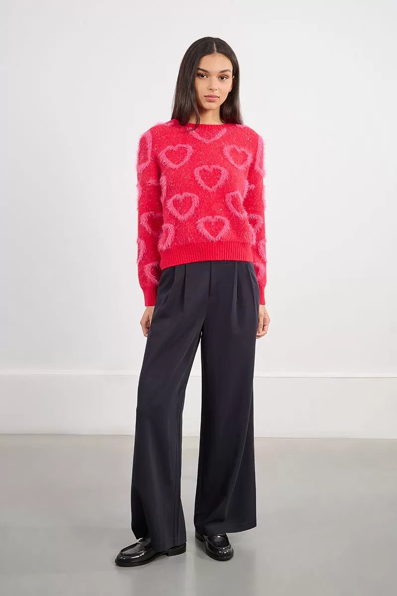 Heart Patten Knitted Sweater