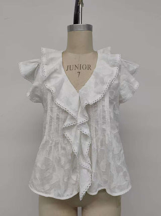 Textured Ruffle Top