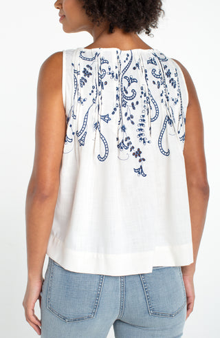 Sleeveless Boat Neck Top