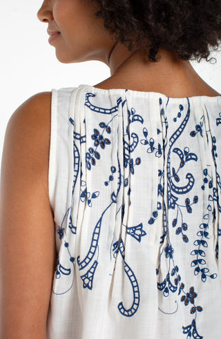 Sleeveless Boat Neck Top