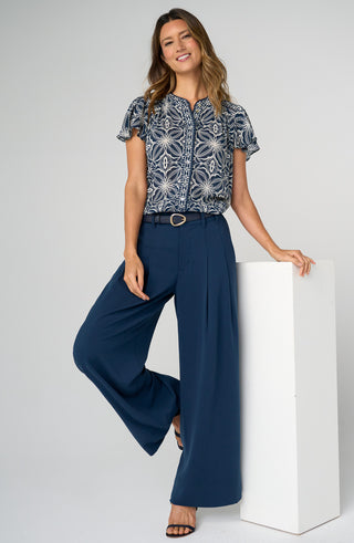 Hr Pleated Wide Leg Trouser