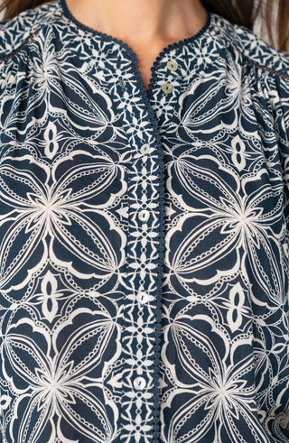 Flutter Sleeve Mix Print Top