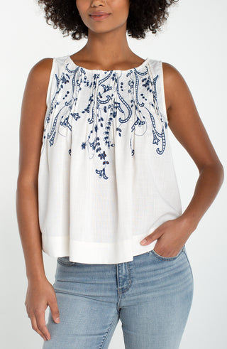 Sleeveless Boat Neck Top