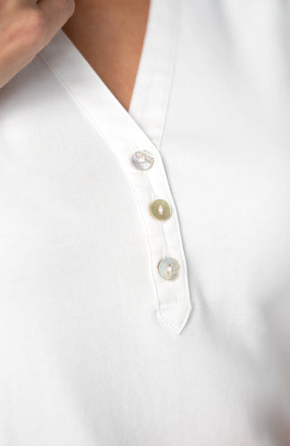 3/4 Sleeve Knit-To-Woven Top 